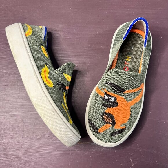 ROTHY’S Kids Slip On Knit Sneakers Monkey Banana Snack Attack - Picture 1 of 9